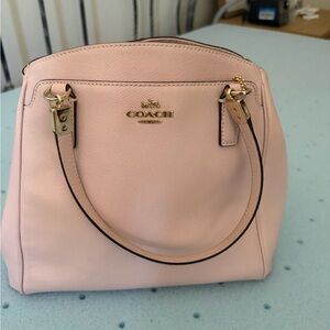 Coach Pale Pink Leather Satchel with Gold Hardware